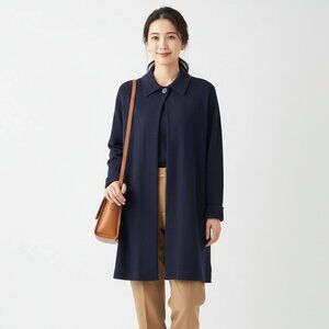 St. John Marie Gray Navy Blue Knit Cardigan Sweater M